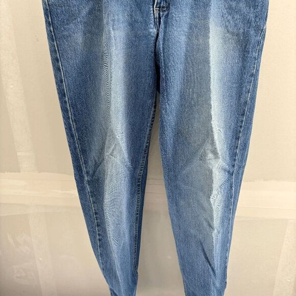 Lands End Jeans Mens 34x32 Blue Straight Leg Denim Faded Square Rigger Loose - Picture 2 of 5